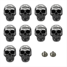 10 peças de conchos de rebite de caveira faça você mesmo para artesanato faça você mesmo, níquel preto