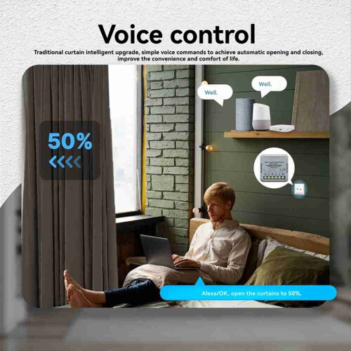Έξυπνος διακόπτης κουρτίνας Tuya Zigbee για ρολά και Alexa/Google Home