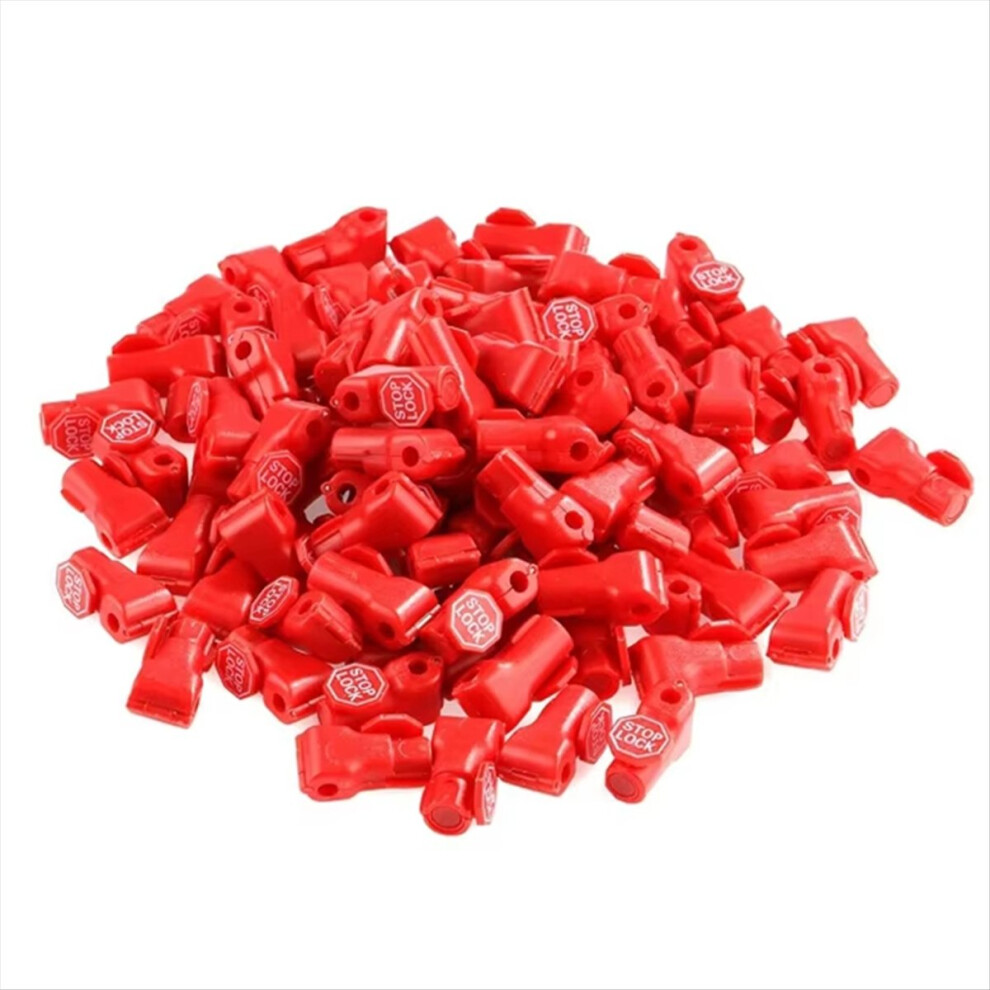 100Pcs 6Mm Anti-Theft Locks Device Peg Hook Stop Lock Red 4852911553573
