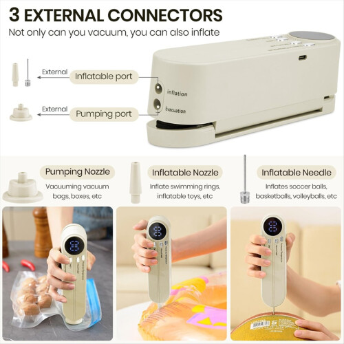 Mini Vacuum Sealer for Food, Beige 2