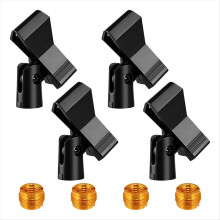 Conjunto de 4 clipes de microfone para suportes ajustáveis com adaptadores