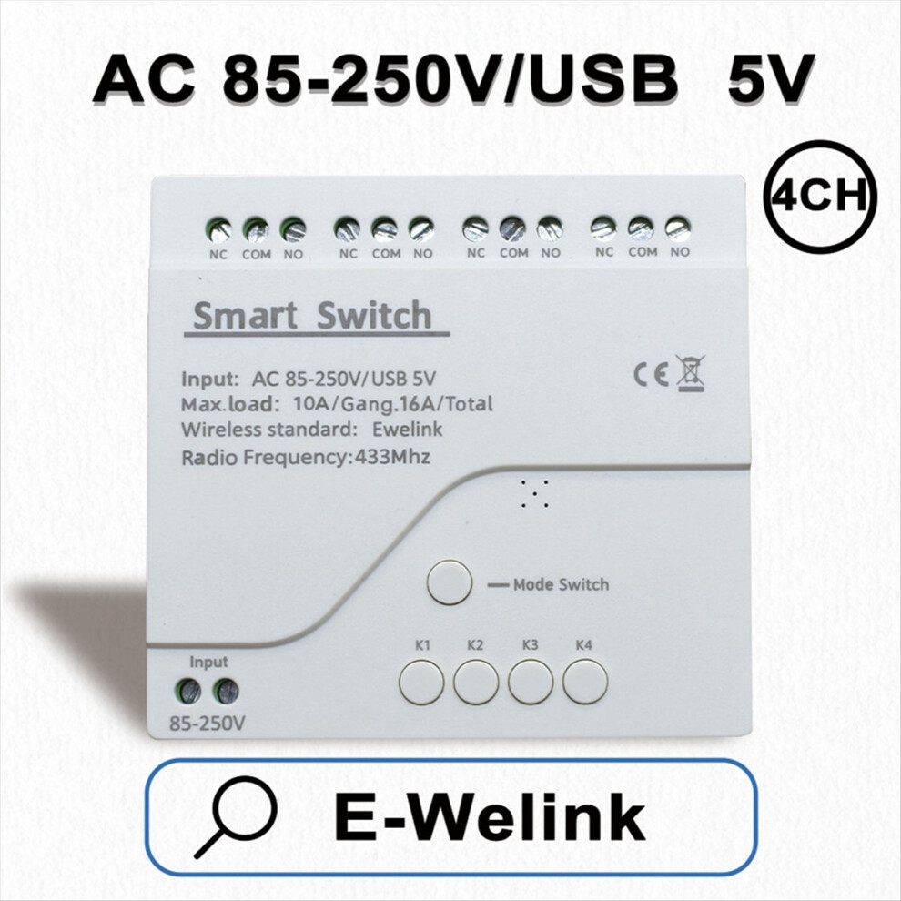 Ewelink 4Ch Ac 85-250V Wifi Switch Module 4852911564951