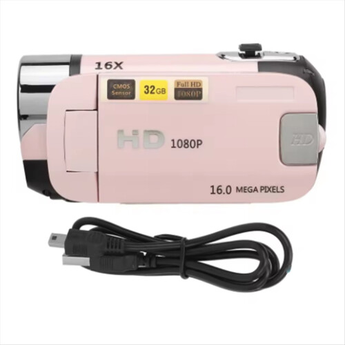 Câmera digital 1080P com tela giratória de 2,4 polegadas e filmadora