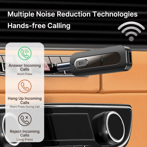 Ricevitore e trasmettitore audio Bluetooth 5.4 2 in 1 wireless con jack da 3,5 mm 2