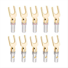 10Pcs Y/ U Type Banana Plugs Speaker Audio Cable Wire Connector