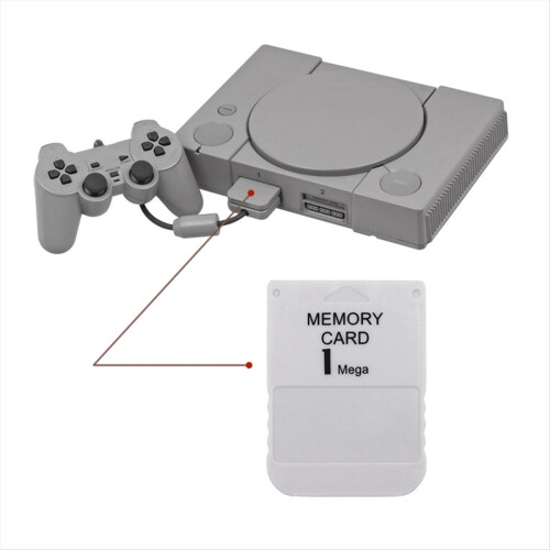 1MB hukommelseskort til PS1-spilkonsol. Gem data. 2