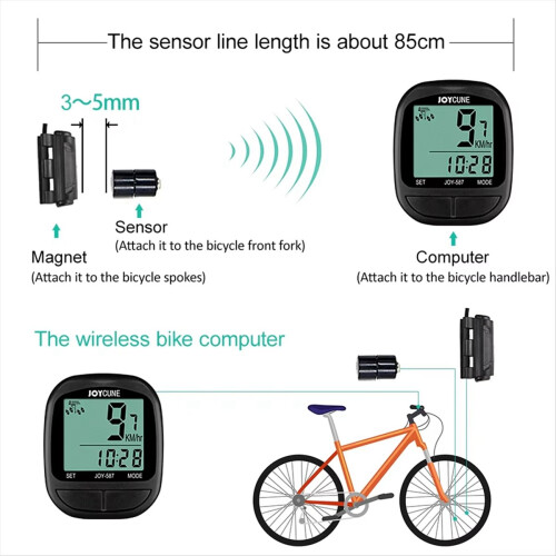 Cykelcomputer Vandtæt Kablet Speedometer Kilometertæller Stopur 2