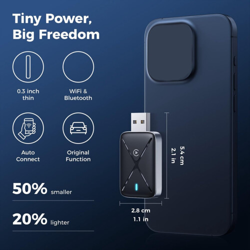 Wireless CarPlay Adapter for IOS, Mini CarPlay Dongle Adapter 2
