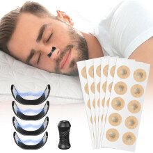 (Black 60pcs) Magnetic Nose Strips, 60Pcs Nasal Strips for Breathing, Anti-Snoring Sleep Nose Strip, Comfort-Fit Skin-Safe Improve Sleep Quality Anti