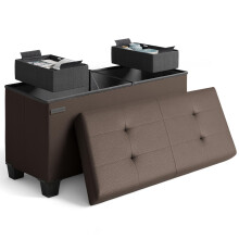 STORAGEBUD Opberg Ottoman Bank met Bins, 76 cm Opbergbank voor Slaapkamer, Vouw Voetensteun, Max 300kg