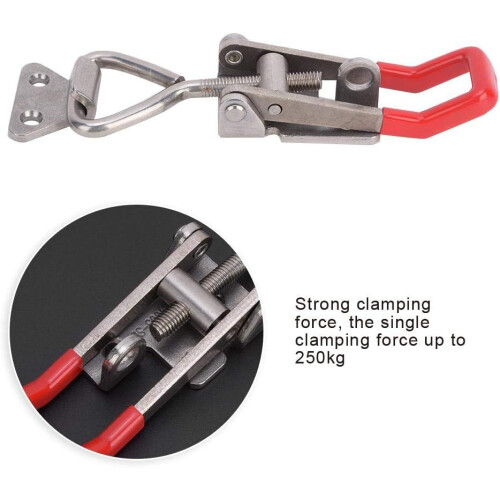 Stainless Adjustable Toggle Latch Clamp 250kg Load Capacity Fixed Hook For Smoker Lid Jig And Tool Box Case 1