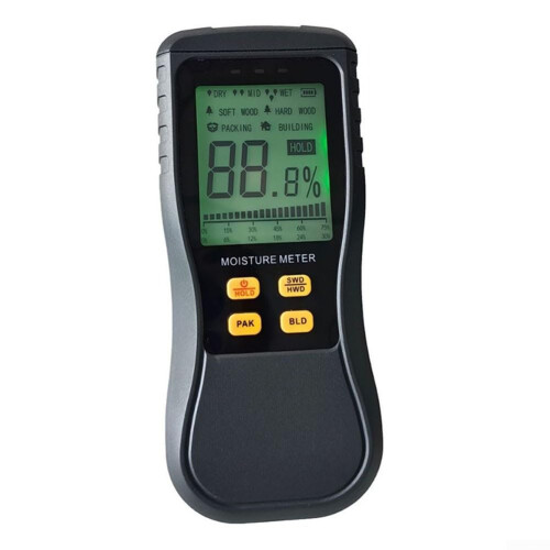 Pinless Moisture Meter With Backlit LCD And LED Bar Graph For Precise Moisture Measurement