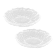 Glass Tea Saucer 2 Pcs Transparent Mini Plates For Teacups And Appetizers Multipurpose Glass Cup Cushions Tearoom Use
