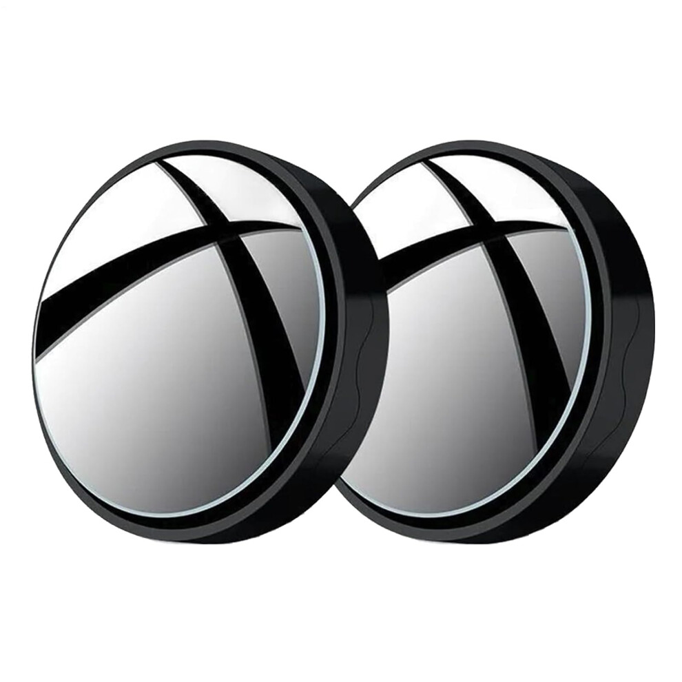 Blind Car Looking-Glass 2Pcs Suction Cup Convex Rear-View Mirror 360-Degree Wide Angle Reversing Auxiliary White 9393856092796