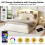 King Bed Storage with Curved LED Headboard, Beige 5