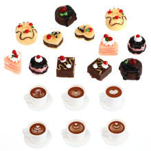 1 Set Miniaturküche Mit Kuchen Und Kaffeetassen Für Puppenhaus