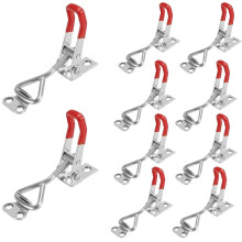Toggle Latch Clamp 10 Pack, Adjustable Quick Release, Metal Door Box Case Pull Latch, 100kg/220lbs Capacity, Red
