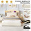 Double Bed Storage with Curved LED Headboard,Beige 3