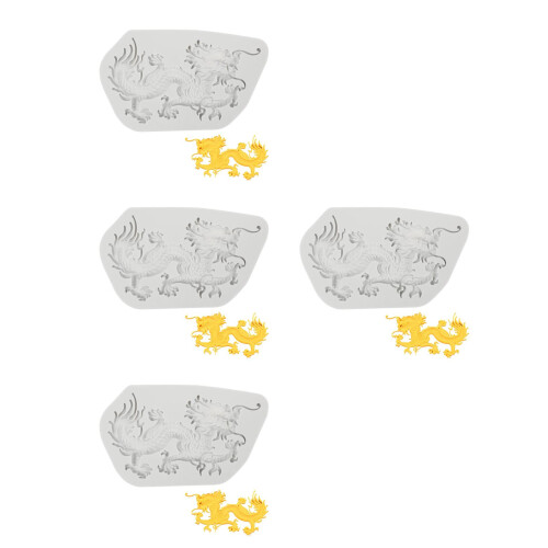 4Stk Drachen Silikonform Chinesischer Stil Flexible Gussform 1