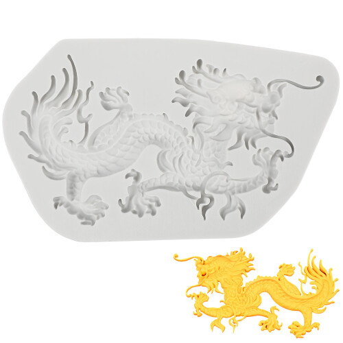 4Stk Drachen Silikonform Chinesischer Stil Flexible Gussform