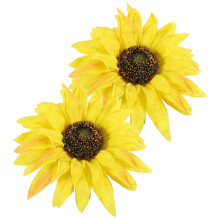 2 gardinenhalterungen mit sonnenblumen-design zum befestigen