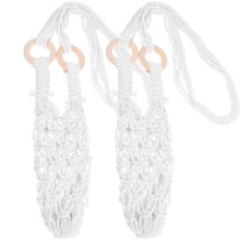 2 baumwoll-macrame weinflaschenträger wandhalter