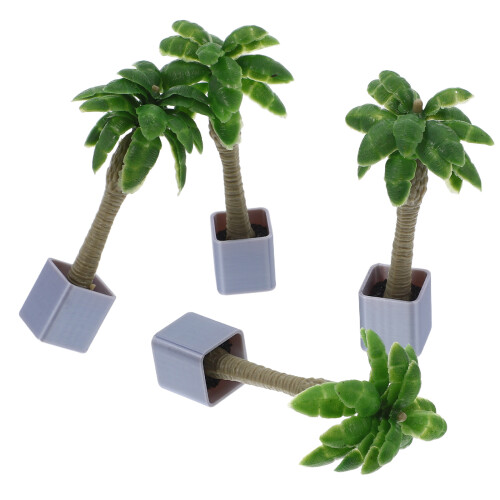 16Pcs Realistic Mini Coconut Tree Models Green Plastic Bonsai Decor 2