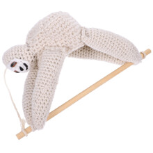 1Set Woven Macrame Sloth Planter Hanger Cotton Rope Beige Bohemia