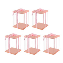 5Stk Transparente Kuchenbox | Doppelwandiger Kuchenbehälter