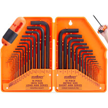 HORUSDY 30-delige inbussleutelset, inbussleutelset inch/metrisch MM (0,7 mm-10 mm) SAE (0,028"-3/8)