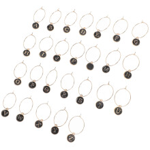 26Pcs Party Wine Glass Alphabet Charms Alloy Drink Markers
