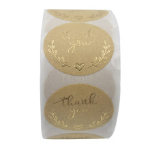 1 roll of 500 pcs thank you stickers, round self-adhesive labels