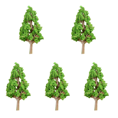 5Pcs Artificial Mini Tree Green Plastic Decor for Home Office Garden 1