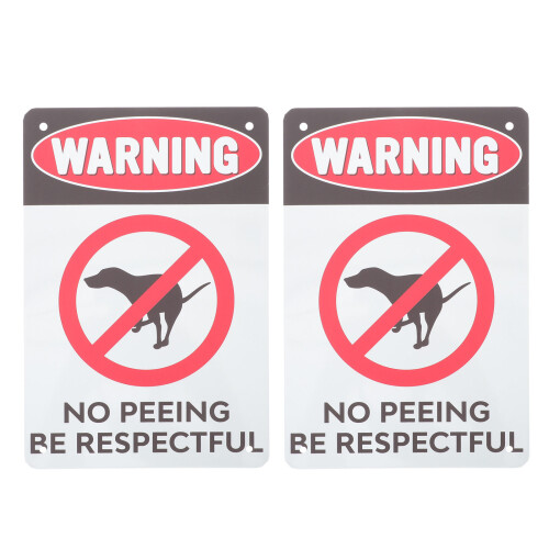 2pcs no peeing warning sign hanging garden caution iron wrought 2