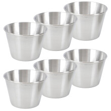 6pcs stainless steel sauce cups for condiments and dipping