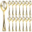 24Pcs Mini Plastic Spoons For Dessert Ice Use Golden 1