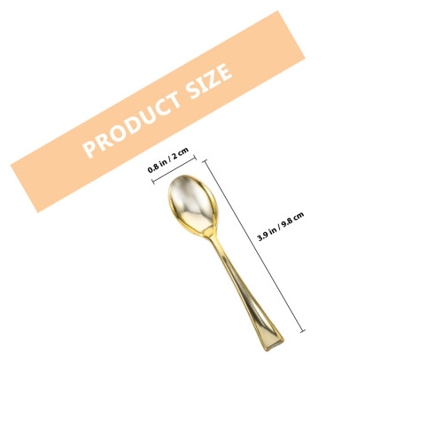24Pcs Mini Plastic Spoons For Dessert Ice Use Golden 1