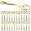 24Pcs Mini Plastic Spoons For Dessert Ice Use Golden 4