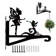 Metal Plant Hanger Decor Wall Mount, Iron Plant Hanger Hooks, Rustic Flower Basket Hanger, Bird Feeder Hooks