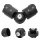 Raindrops Curtain Rod Connecter Black 1pack 4.1x1.3in 3