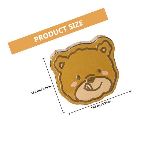 2Pcs Bear Shape Tinplate Candy Jar Gift Box Holiday Cookie Tin 1