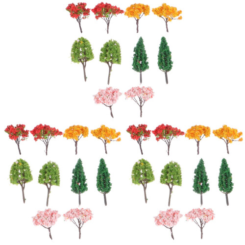 3Sets Miniature Plant Tree Decoration Realistic Sand Table Adornment 1