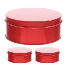 3 Pcs Round Metal Cookie Tins For Baking, Candy, Pastry Storage