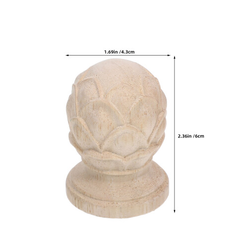 2Pcs Pineapple Wood Finials For Bed Posts Staircase Fence 2