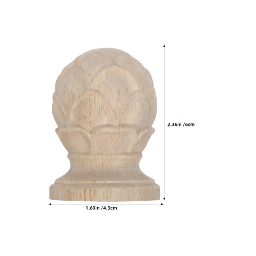 2Pcs Pineapple Wood Finials For Bed Posts Staircase Fence 1