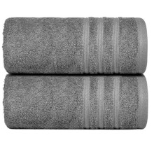 (Grey, Pack of 2) 4x Super Jumbo Bath Sheet Towels Set 80x160cm Cotton 550 GSM Super Soft Extra Absorbent Large Jumbo Bath Sheets Sets Flash Detail Towel Sun