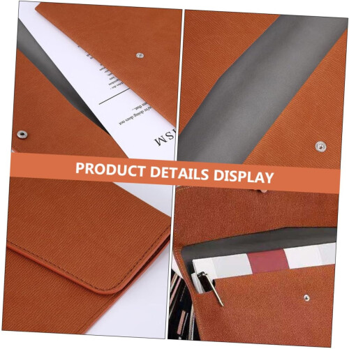 Documents Holder Bag PU Leather Information Paper Briefcase A4 Size Professional Office Document Organizer 1