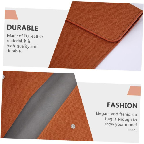 Documents Holder Bag PU Leather Information Paper Briefcase A4 Size Professional Office Document Organizer 2