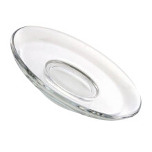 Round Glass Saucer Tea Coaster 1 Piece, Decorative Snack Dish, Glass Coaster for Coffee and Tea, Round Table Accessory