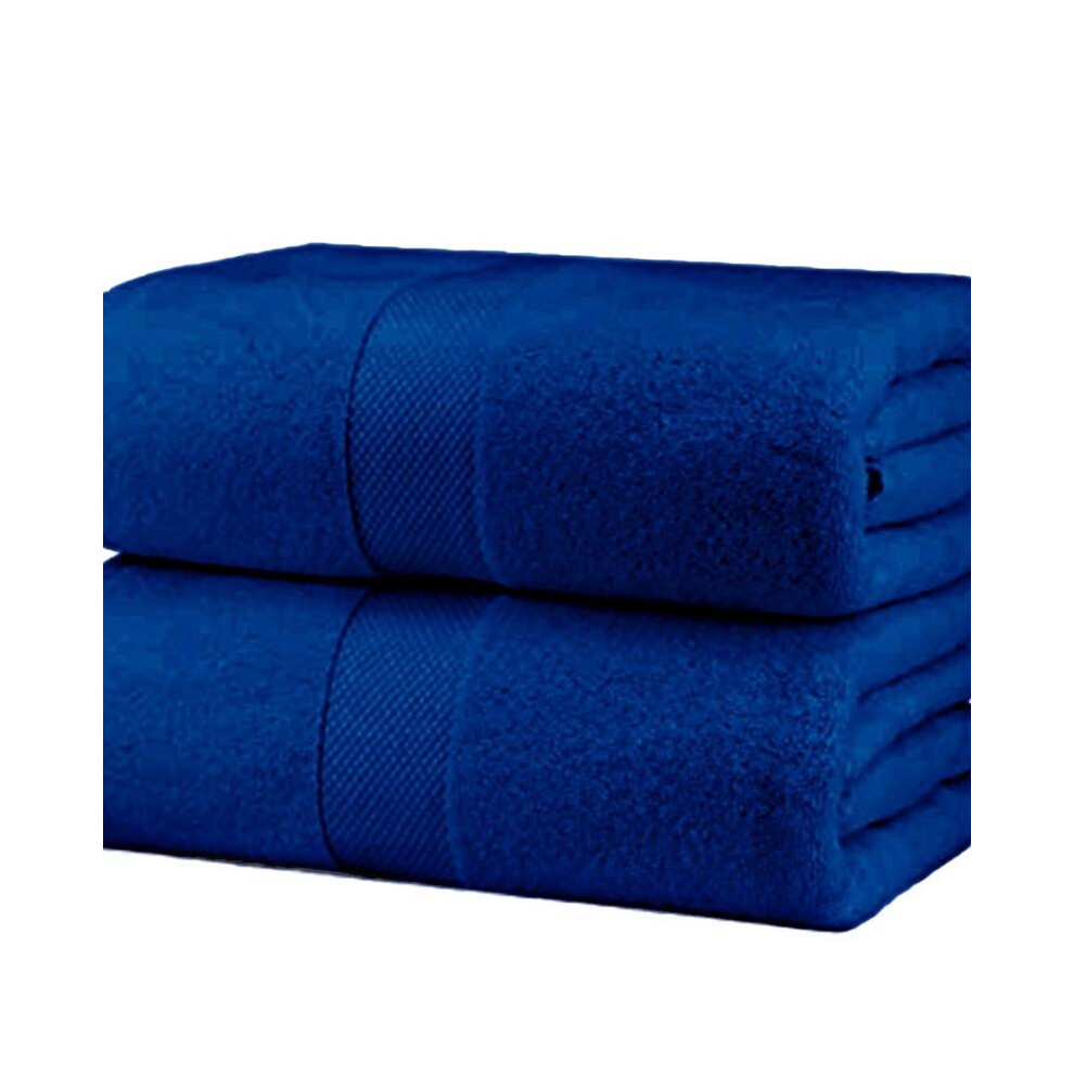 (Navy Blue, 2-Piece) 600GSM Jumbo Bath Sheets, 90x180cm - Super Soft & Absorbent Luxury for Ultimate Comfort - Towels - Hotels - Spas - Reusable - Bat-image-OPC-PKV9ZQF-NEW